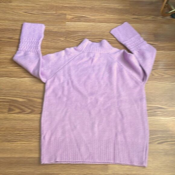 JOA J.O.A. Lilac Sweater Small Soft Knit Mock Neck with Long Sleeve Detail NWOT - Picture 9 of 14